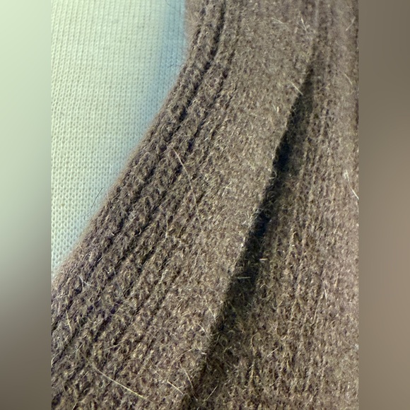 Unique Wool-Angora-Nylon Blend Single-Button Cardigan, Brown, Women’s M. Tweeds - Picture 8 of 9
